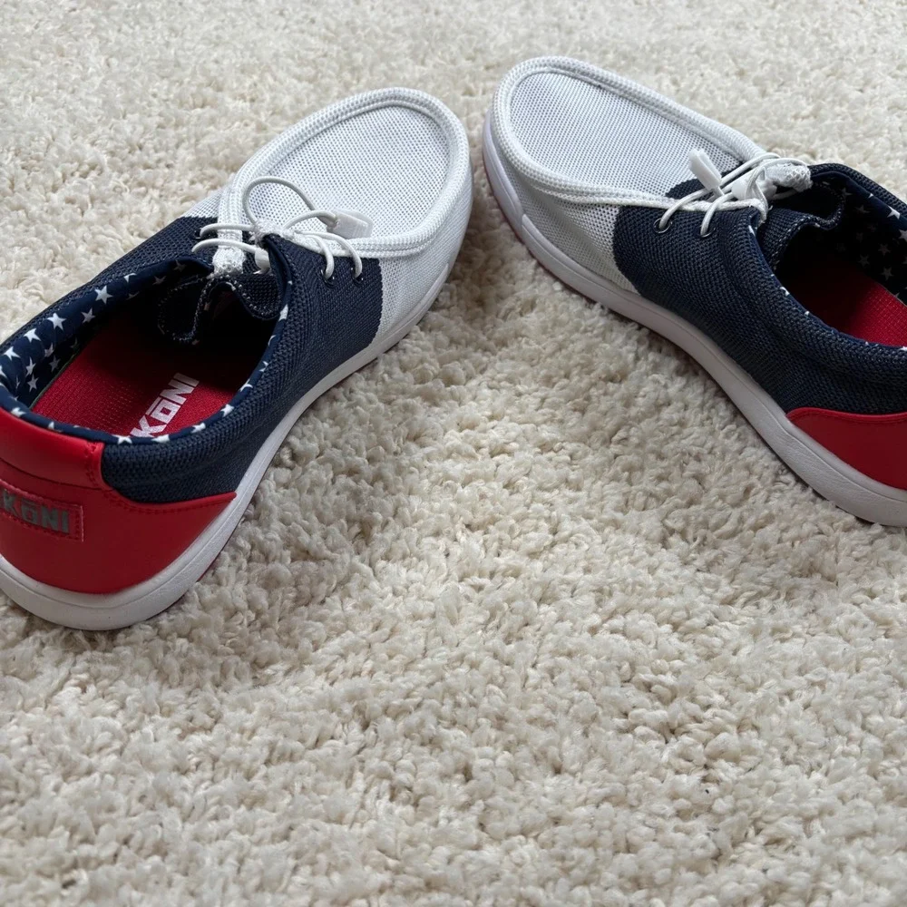 SKONI Men's Star‎ Spangled Patriotic Slip On Spikeless Golf Shoes Size 11.5